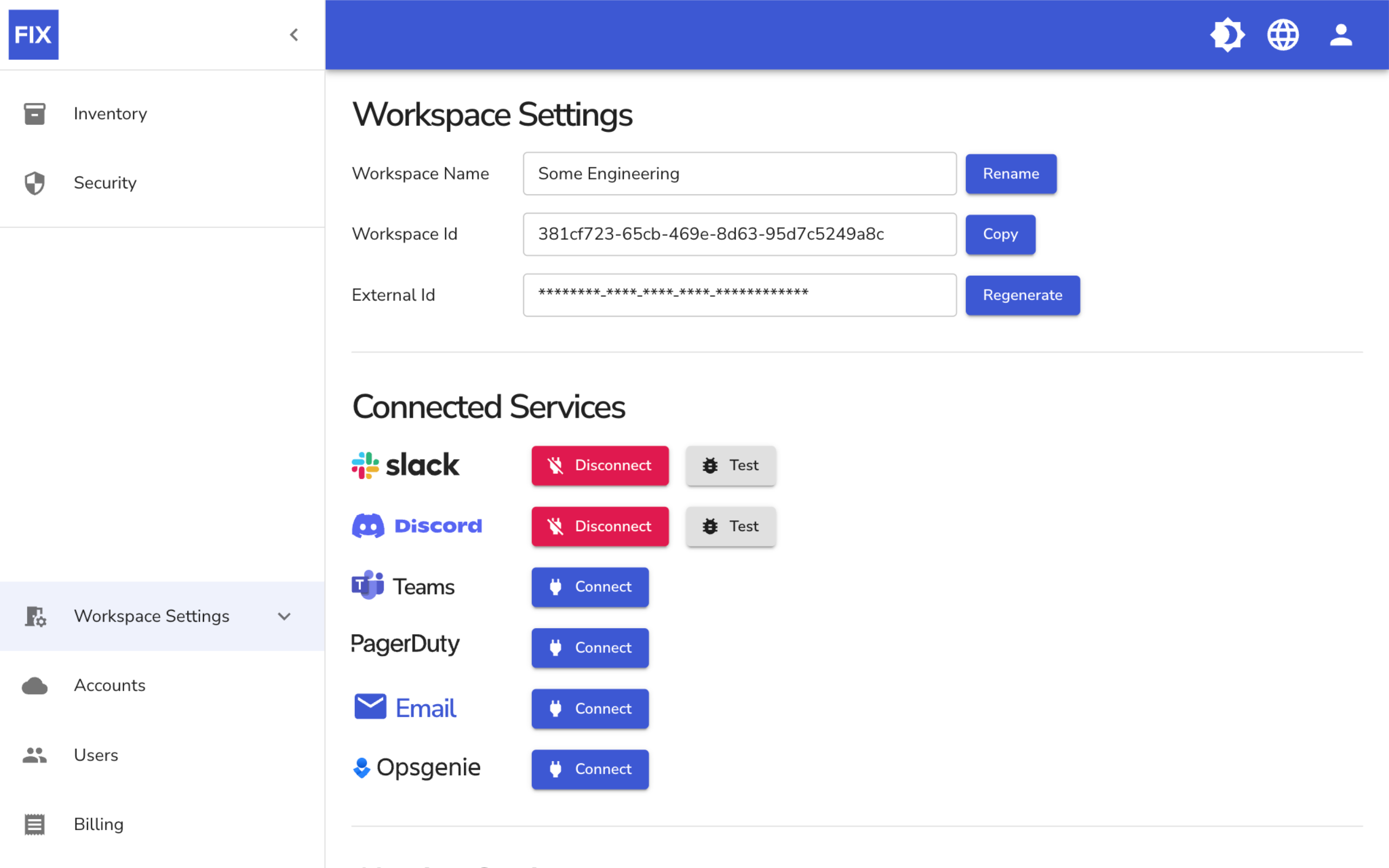 Workspace Settings